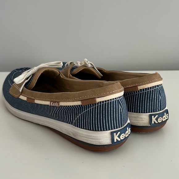Keds Glimmer Ortholite Pinstripe Canvas Boat Shoes Loafers - Picture 4 of 17